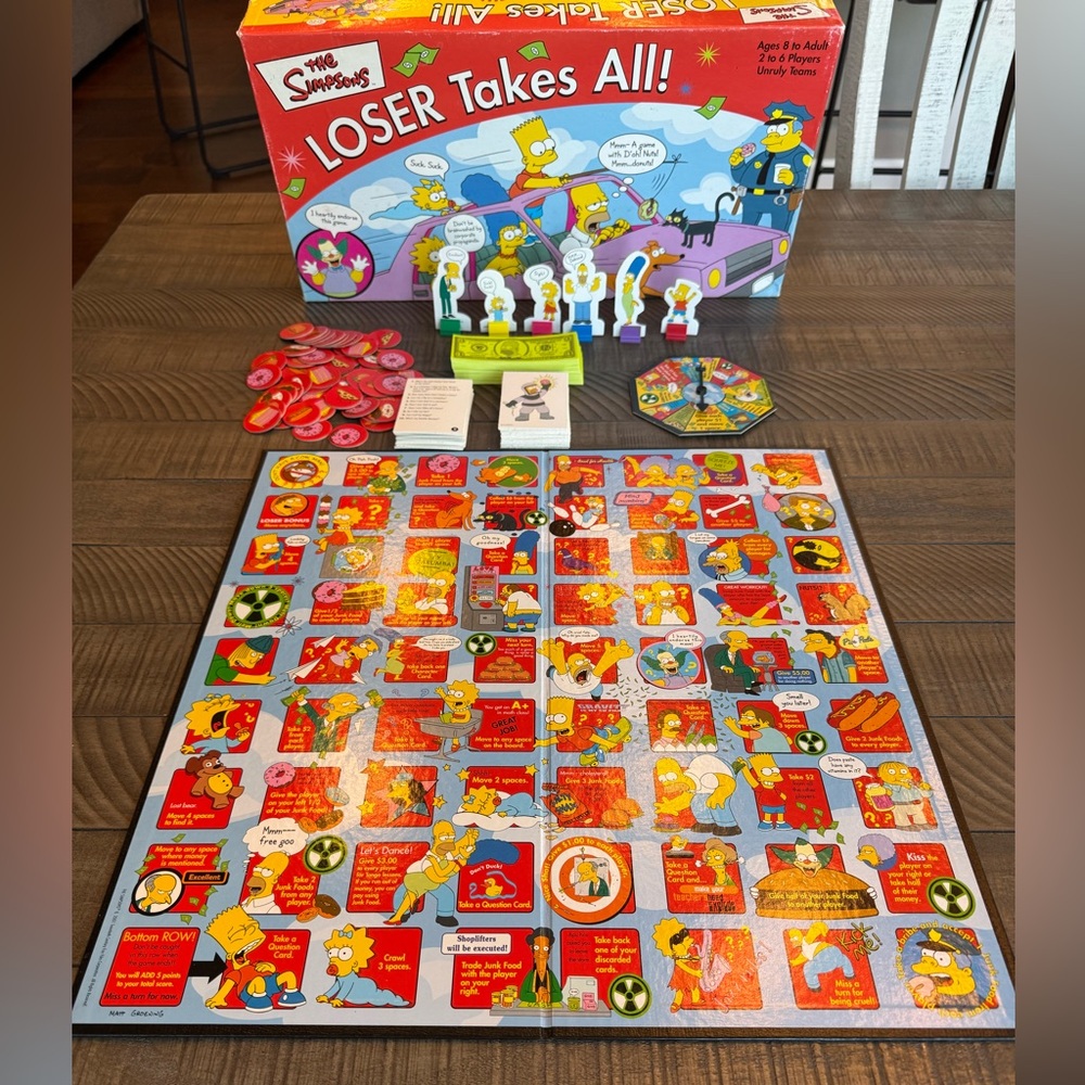Vintage 2001 The Simpsons Board Game - Loser Takes All!
